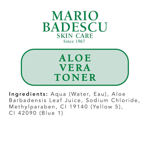 Mario Badescu Aloe Vera Toner for Dry and Sensitive Skin | Soothing Facial Toner That Hydrates and Balances| Formulated with Aloe Vera