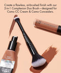 Complexion Duo Brush, Makeup Brush for Applying Foundation & Concealer, Creates an Airbrushed Finish, Made with Vegan, Cruelty-Free Bristles