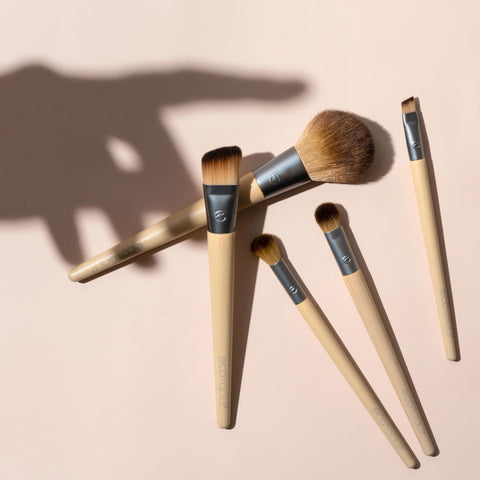 Ecotools Start the Day Beautifully 6 Piece Makeup Brush Set, Makeup Brushes for Eyeshadow, Blush, Concealer, & Foundation Application, Eco-Friendly, Gift Set, Synthetic Hair, Vegan & Cruelty-Free