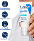 Cerave Ultra-Light Moisturizing Gel | Hydrating Gel Face Moisturizer with Ceramides, Niacinamide, Hyaluronic Acid | Fragrance Free | Oil-Free | Weightless Mattifying Moisturizer | 1.75 FL Oz