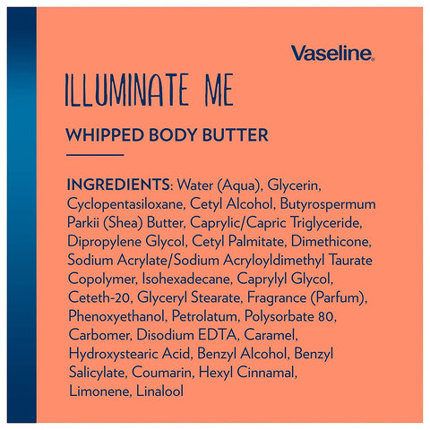 Vaseline Illuminate Me Shea Butter Whipped Body Butter for Melanin Rich Skin Provides 24 Hour Moisturization for Dry Skin 11 Oz