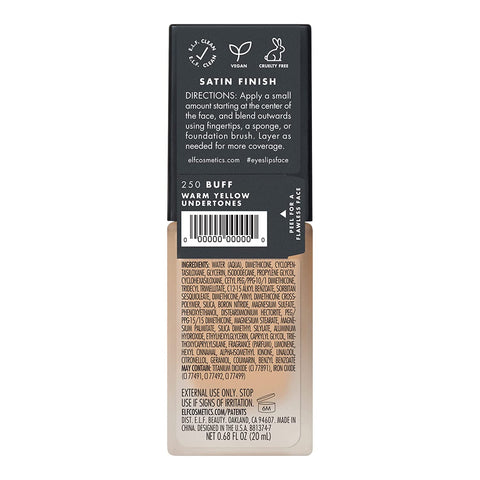 Flawless Finish Foundation, Improves Uneven Skin Tone, Lightweight, Medium Coverage & Semi-Matte, Vegan & Cruelty-Free, Buff, 0.68 Fl Oz