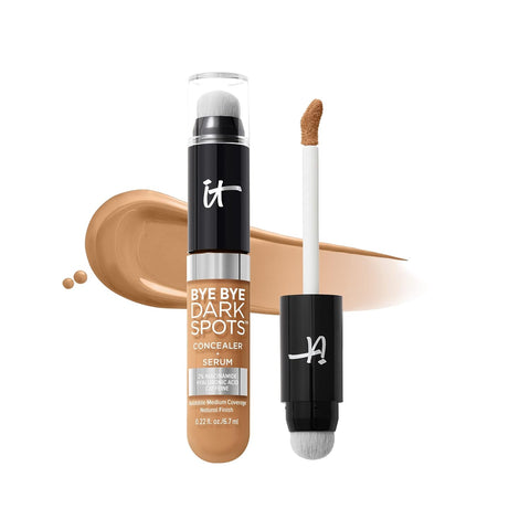 IT Cosmetics Bye Bye Dark Spots Concealer + Brightening Serum – 2% Niacinamide, Hyaluronic Acid & Caffeine - Medium Coverage, Natural Finish, All Skin Types - 0.22 Fl Oz