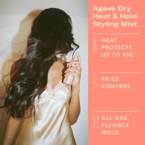 DAE Agave Dry Heat & Hold Styling Mist - Heat Protection, Controls Frizz, Softens Hair (5 Oz.)