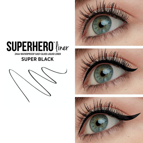 IT Cosmetics Superhero Liquid Eyeliner Pen, Black - 24-Hour Waterproof Formula Won’T Smudge or Fade - with Peptides, Collagen, Biotin & Kaolin Clay - 0.03 Fl Oz