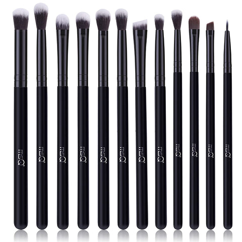 MSQ Eye Makeup Brushes 12Pcs Rose Gold Eyeshadow Makeup Brushes Set with Soft Synthetic Hairs & Real Wood Handle for Eyeshadow, Eyebrow, Eyeliner, Blending(Without Bag)