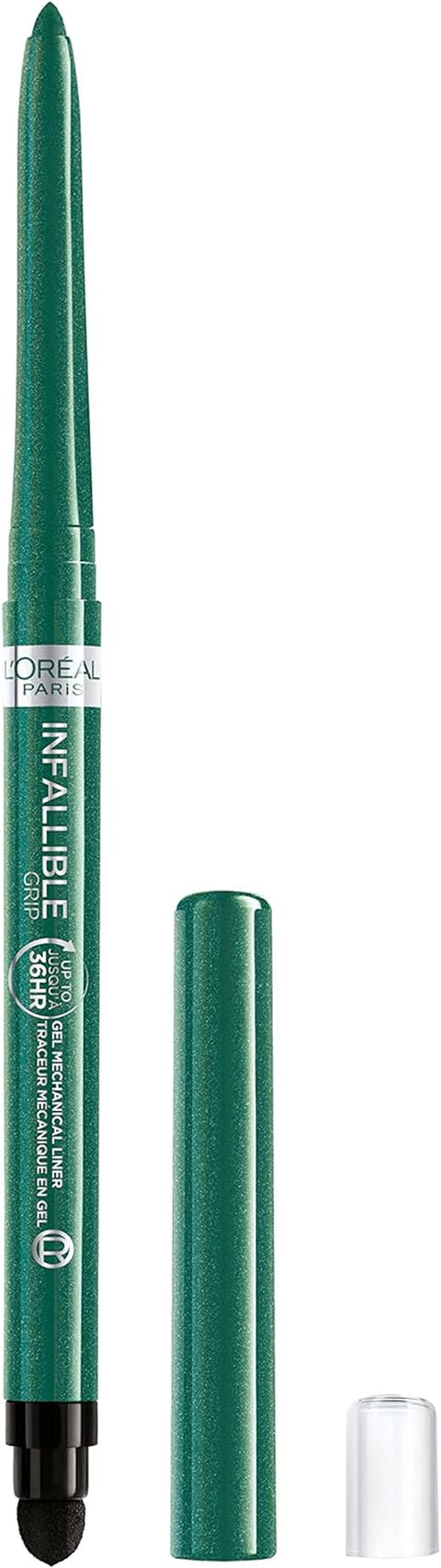 Infallible Grip Mechanical Gel Eyeliner Pencil, Smudge-Resistant, Waterproof Eye Makeup with up to 36HR Wear, Intense Black, 0.01 Oz