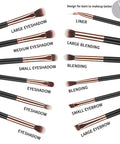 MSQ Eye Makeup Brushes 12Pcs Rose Gold Eyeshadow Makeup Brushes Set with Soft Synthetic Hairs & Real Wood Handle for Eyeshadow, Eyebrow, Eyeliner, Blending(Without Bag)