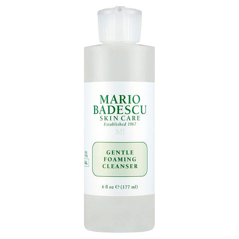 Mario Badescu Gentle Foaming Facial Cleanser, Deep Cleansing and Hydrating Face Wash for All Skin Types with Aloe Vera, Fermented Black Tea and Glycerin, 6 Fl Oz