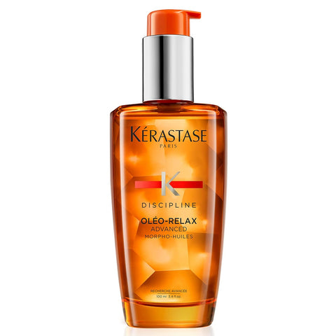 Kerastase Discipline Oleo-Relax Advanced Hair Oil | Anti-Frizz Daily Conditioning & Calming Treatment | Moisturizes Dry and Damaged Hair | with Coconut Oil | for Voluminous & Unruly Hair | 3.4 Fl Oz