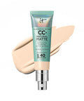 IT Cosmetics CC+ Cream Natural Matte Foundation with SPF 40 - Shine-Reducing & Long-Wear Full Coverage Foundation for Oily Skin - with Hyaluronic Acid - Fragrance Free & Non-Comedogenic - 1.08 Fl Oz