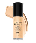 Milani Conceal + Perfect 2-In-1 Foundation + Concealer - Creamy Vanilla (1 Fl. Oz.) Cruelty-Free Liquid Foundation - Cover Under-Eye Circles, Blemishes & Skin Discoloration for a Flawless Complexion