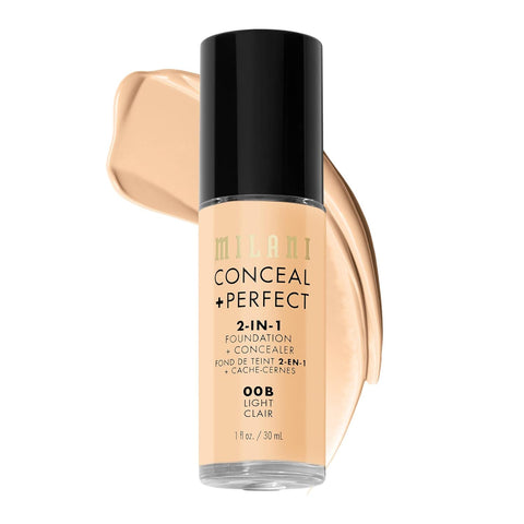 Milani Conceal + Perfect 2-In-1 Foundation + Concealer - Creamy Vanilla (1 Fl. Oz.) Cruelty-Free Liquid Foundation - Cover Under-Eye Circles, Blemishes & Skin Discoloration for a Flawless Complexion