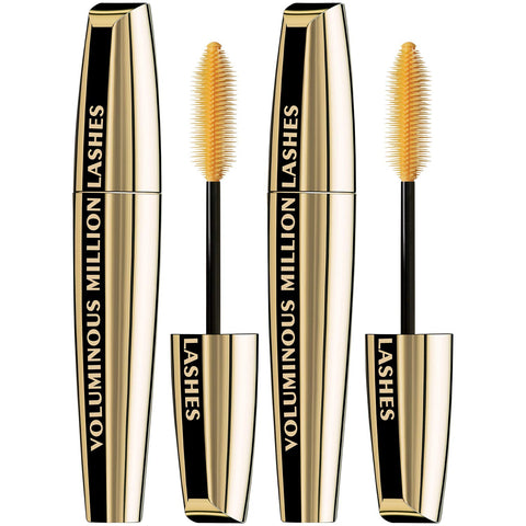 L’Oreal Paris Makeup Voluminous Million Lashes Mascara, Volumizing Collagen Infused Eye Makeup, Amplifying Mascara Brush, Washable, Black Brown, 0.3 Fl Oz., 1 Count