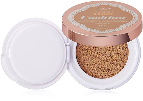 L'Oréal Paris True Match Lumi Cushion Foundation, W3 Nude Beige, 0.51 Oz.