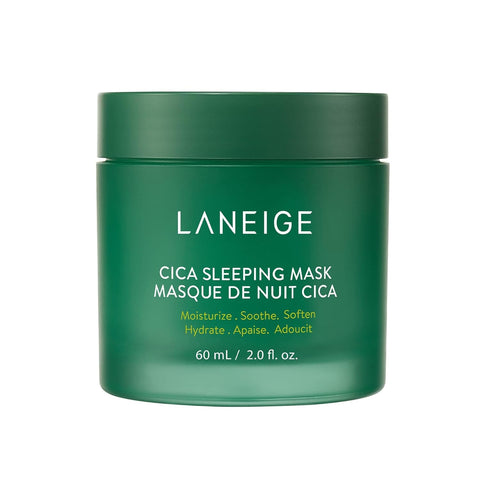 LANEIGE Cica Sleeping Mask: Korean Overnight Mask, Hypoallergenic, Fermented Forest Yeast Extract, Madecassosides, Soothe Stressed Skin, Barrier-Boosting, Dryness, Redness