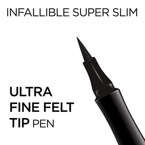 Makeup Infallible Super Slim Long-Lasting Liquid Eyeliner, Ultra-Fine Felt Tip, Quick Drying Formula, Glides on Smoothly, Brown, Pack of 2