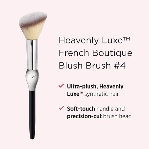 IT Cosmetics Heavenly Luxe French Boutique Blush Brush #4 - for Cream & Powder Blush - Soft-Focus, Naturally Pretty Finish - with Award-Winning Heavenly Luxe Hair