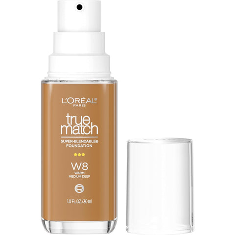 True Match Super-Blendable Foundation, Medium Coverage Liquid Foundation Makeup, N3, Light Medium, 1 Fl Oz