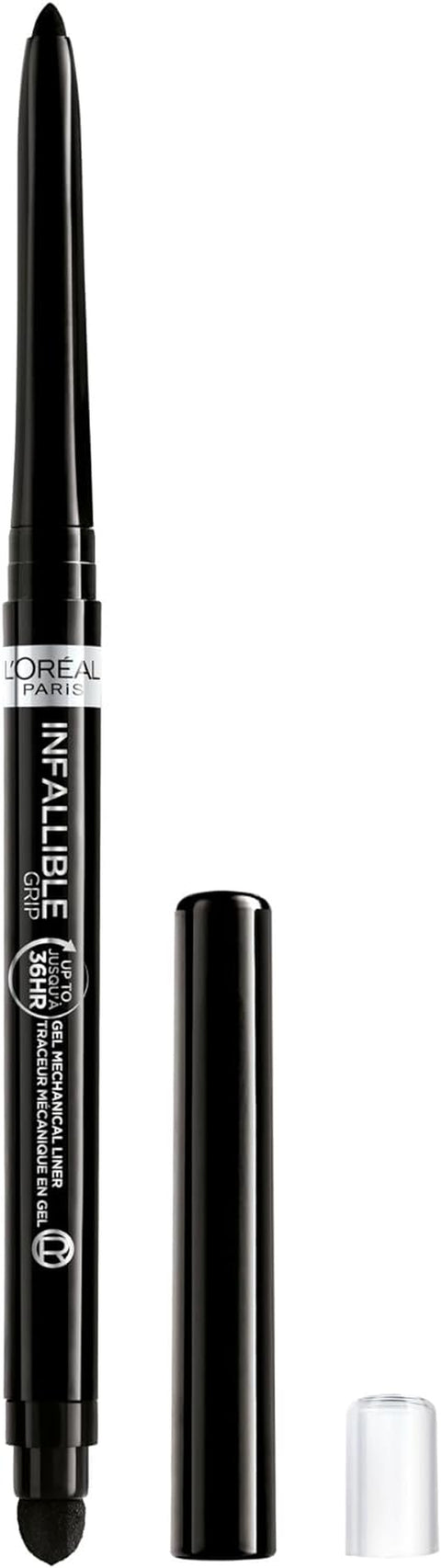 Infallible Grip Mechanical Gel Eyeliner Pencil, Smudge-Resistant, Waterproof Eye Makeup with up to 36HR Wear, Intense Black, 0.01 Oz