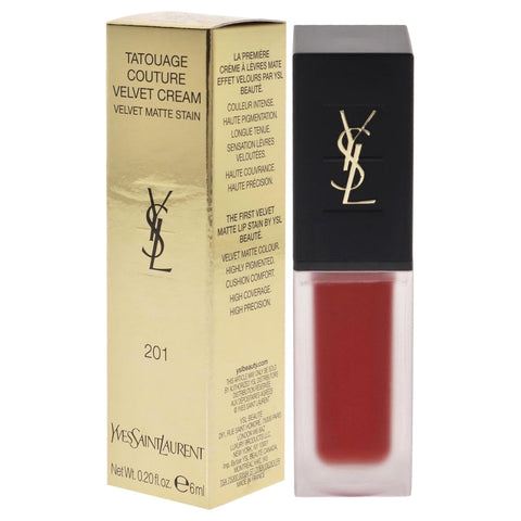 Yves Saint Laurent Tatouage Couture Velvet Matte Cream - 201 Rouge Tatouage Lipstick Women 0.2 Oz